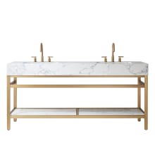 Ecija 72" Free Standing Double Basin Vanity Set with Cabinet and Stone Composite Vanity Top