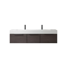 Vegadeo 72" Wall Mounted Single Basin Vanity Set with Cabinet and Stone Composite Vanity Top