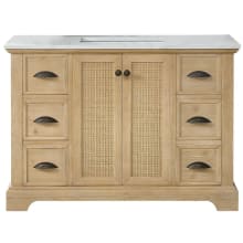 Hervas 48" Free Standing Single Basin Vanity Set with Cabinet and Marble Vanity Top