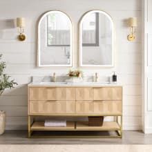 Milagro 60" Free Standing Double Basin Vanity Set with Cabinet and Quartz Vanity Top