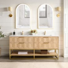 Milagro 72" Free Standing Double Basin Vanity Set with Cabinet and Quartz Vanity Top