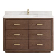 Porto 48" Free Standing Single Basin Vanity Set with Cabinet and Quartz Vanity Top