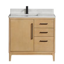 Gara 36" Free Standing Single Basin Vanity Set with Cabinet and Composite Stone Vanity Top