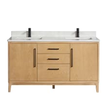 Gara 60" Free Standing Double Basin Vanity Set with Cabinet and Composite Stone Vanity Top