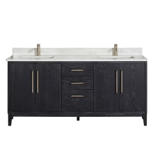Gara 72" Free Standing Double Basin Vanity Set with Cabinet and Composite Stone Vanity Top