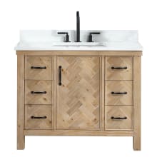 Javier 42" Free Standing Single Basin Vanity Set with Cabinet and Composite Stone Vanity Top
