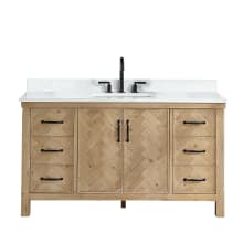 Javier 60" Free Standing Single Basin Vanity Set with Cabinet and Composite Stone Vanity Top