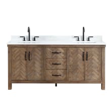 Javier 72" Free Standing Double Basin Vanity Set with Cabinet and Composite Stone Vanity Top