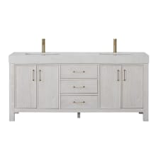 León 72" Free Standing Double Basin Vanity Set with Cabinet and Composite Stone Vanity Top