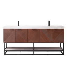 Mahon 72" Free Standing Double Basin Vanity Set with Cabinet and Composite Stone Vanity Top
