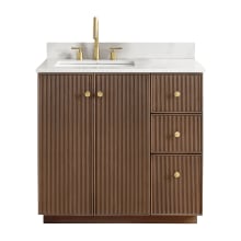 Oza 36" Free Standing Single Basin Vanity Set with Cabinet and Quartz Vanity Top