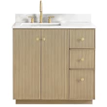 Oza 36" Free Standing Single Basin Vanity Set with Cabinet and Quartz Vanity Top