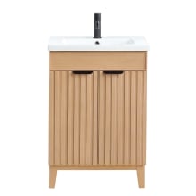 Palos 24" Free Standing Single Basin Vanity Set with Cabinet and Ceramic Vanity Top