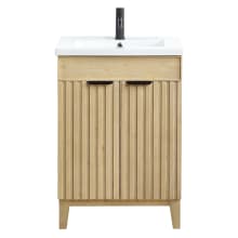 Palos 24" Free Standing Single Basin Vanity Set with Cabinet and Ceramic Vanity Top