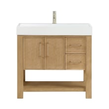 Vera 35" Free Standing Single Basin Vanity Set with Cabinet and Composite Stone Vanity Top
