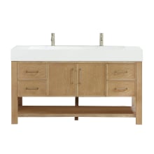 Vera 60" Free Standing Single Basin Vanity Set with Cabinet and Composite Stone Vanity Top