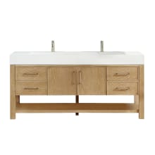 Vera 72" Free Standing Single Basin Vanity Set with Cabinet and Composite Stone Vanity Top