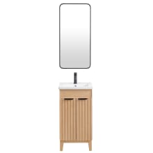 Palos 18" Free Standing Single Basin Vanity Set with Cabinet, Ceramic Vanity Top and Mirror