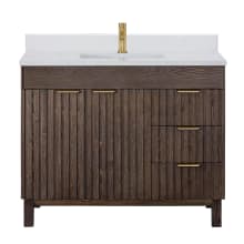 Palos 42" Free Standing Single Basin Vanity Set with Cabinet and Composite Stone Vanity Top