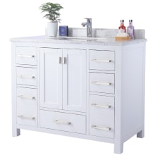 Prim 42" Free Standing Vanity Set with White Solid Oak Cabinet, Cultured Marble Top, and Undermount Sink - Mirror Sold Separately