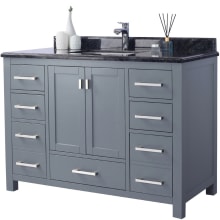 Prim 48" Free Standing Vanity Set with Grey Solid Oak Cabinet, Cultured Marble Top, and Undermount Sink - Mirror Sold Separately