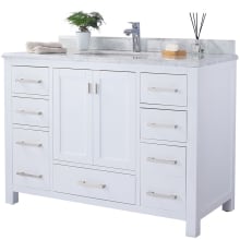 Prim 48" Free Standing Vanity Set with White Solid Oak Cabinet, Cultured Marble Top, and Undermount Sink - Mirror Sold Separately