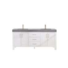 León 72" Free Standing Double Basin Vanity Set with Cabinet and Stone Composite Vanity Top