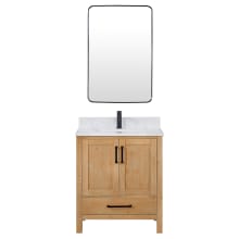 Shannon 30" Free Standing Single Basin Vanity Set with Cabinet, Composite Stone Vanity Top and Mirror