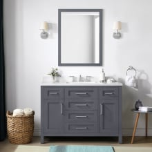 Tahoe 48" Free Standing Single Basin Vanity Set with Cabinet, Cultured Marble Vanity Top, and Mirror