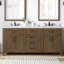 Tahoe 72" Free Standing Double Basin Vanity Set with Cabinet, Cultured Marble Vanity Top, and Mirrors