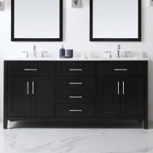 Tahoe 72" Free Standing Double Basin Vanity Set with Cabinet, Cultured Marble Vanity Top, and Mirrors