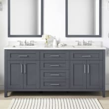 Tahoe 72" Free Standing Double Basin Vanity Set with Cabinet and Cultured Marble Vanity Top