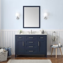Tahoe 48" Free Standing Single Basin Vanity Set with Cabinet, Cultured Marble, Engineered Stone, Marble Vanity Top, and Mirror