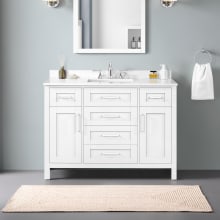 Tahoe 48" Free Standing Single Basin Vanity Set with Cabinet, Cultured Marble, and Marble Vanity Top