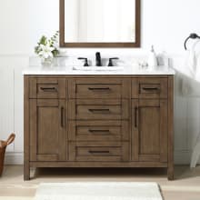 Tahoe 48" Free Standing Single Basin Vanity Set with Cabinet, Cultured Marble, and Marble Vanity Top