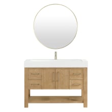Vera 47" Free Standing Single Basin Vanity Set with Cabinet, Composite Stone Vanity Top and Mirror