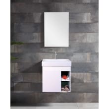 Anacapa 22" Wall Mounted Single Basin Vanity Set with Cabinet, Vitreous China Vanity Top, Mirror and Medicine Cabinet