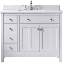 New Chateau 42" Free Standing Single Vanity Set with Wood Cabinet and Marble Vanity Top