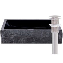 18" Rectangular Granite Vessel Bathroom Sink and Drain Assembly