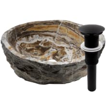 16" Specialty Onyx Vessel Bathroom Sink and Drain Assembly