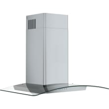 290 - 400 CFM 30 Inch Wide Wall Mount Range Hood with Glass Canopy and LED Lighting