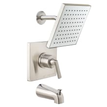 Elysa Tub and Shower Trim Package with Single Function Rain Shower Head - Includes Rough-In