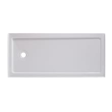 60" x 36" Rectangular Shower Base with Single Threshold and Left Drain