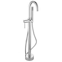Floor Mounted Tub Filler with Hand Shower (Integrated Valve and Diverter)