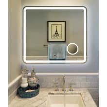 36" W x 32" H Rectangular Frameless Wall Mounted Mirror with LED Lighting
