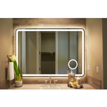 48" W x 32" H Rectangular Frameless Wall Mounted Mirror with LED Lighting