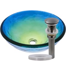 Circular 16-1/2" Tempered Glass Vessel Bathroom Sink