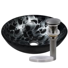 Circular 16-1/2" Tempered Glass Vessel Bathroom Sink