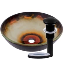 Circular 16-1/2" Tempered Glass Vessel Bathroom Sink