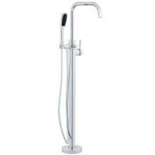 Floor Mounted Tub Filler with Integrated Valve and Diverter - Includes Hand Shower